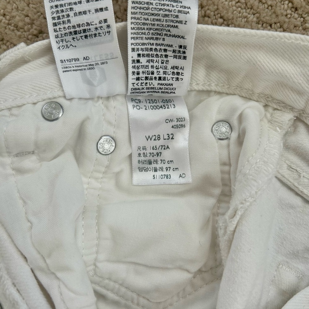 Levi’s 501 White Jeans 28x32 - Picture 8 of 11